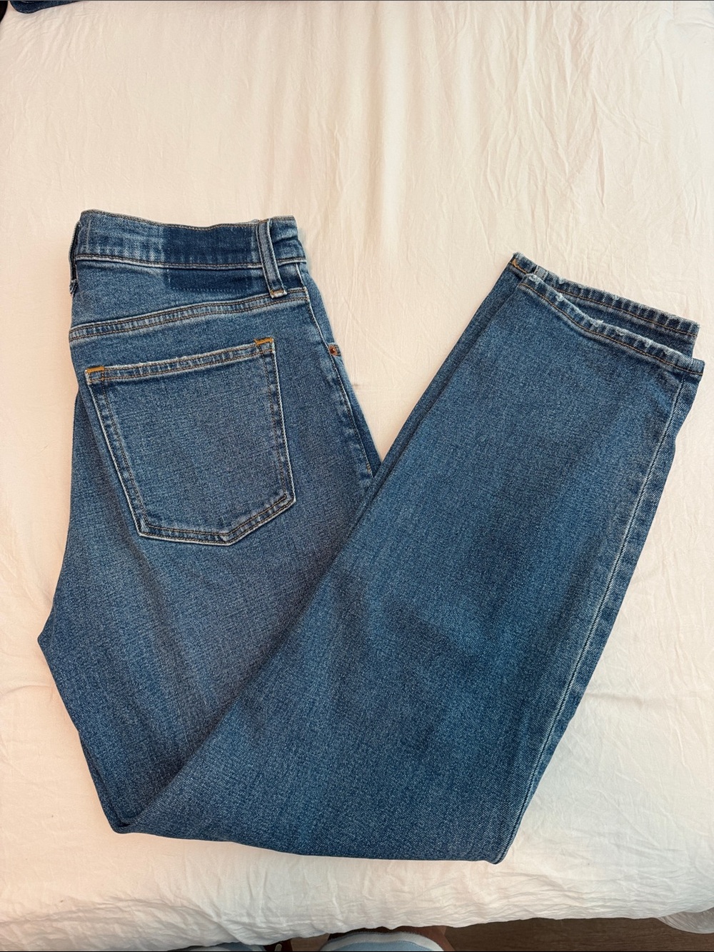 Blue Classic Straight-Leg Jeans